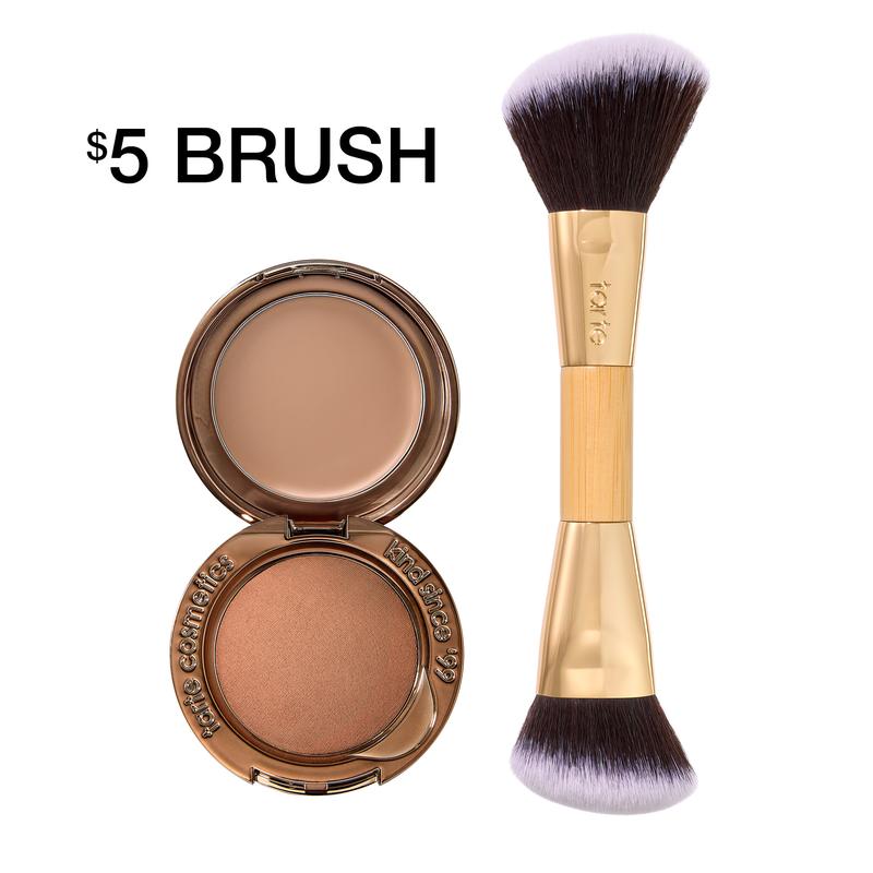tarte macaron sculpt & bronze duo + brush - 2-in-1 cream + baked powder bronzer & brush