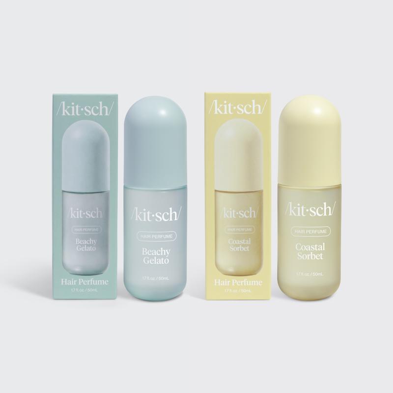 Kitsch Coastal Cottage Hair Perfume Duo - Coastal Sorbet & Beachy Gelato - Vegan Cruelty-Free - Sun-Kissed Fragrance - Travel-Friendly Size - Patented Odor Elimination Technology