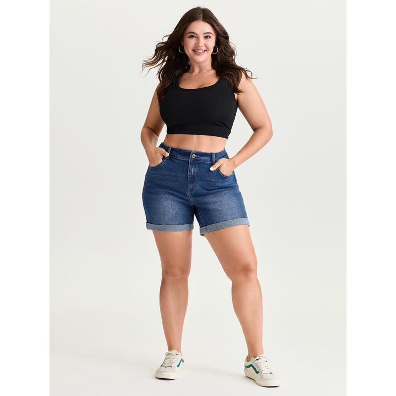 BloomChic Stretch Denim Shorts (Plus)