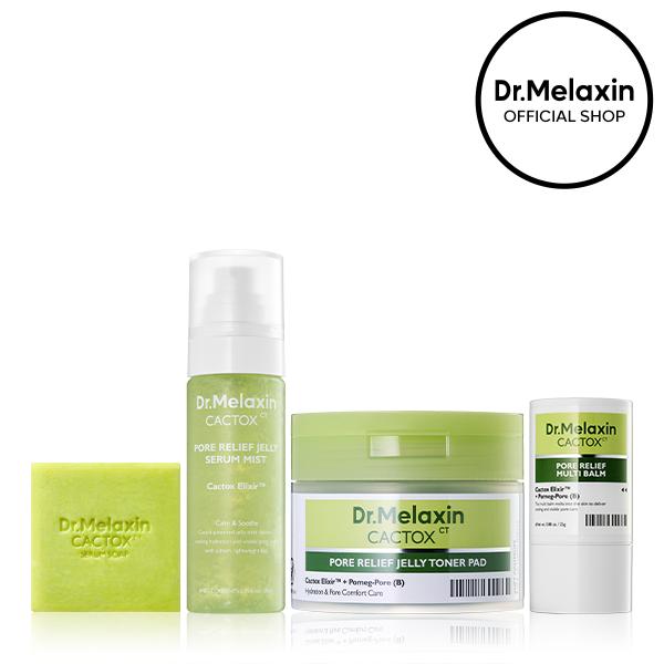 [Dr.Melaxin Official] CACTOX Deep Cleansing & Pore Care 4-Step Set | Cactus Extract & Cooling System for Pore Tightening, Reducing Puffiness, and Skin Repair