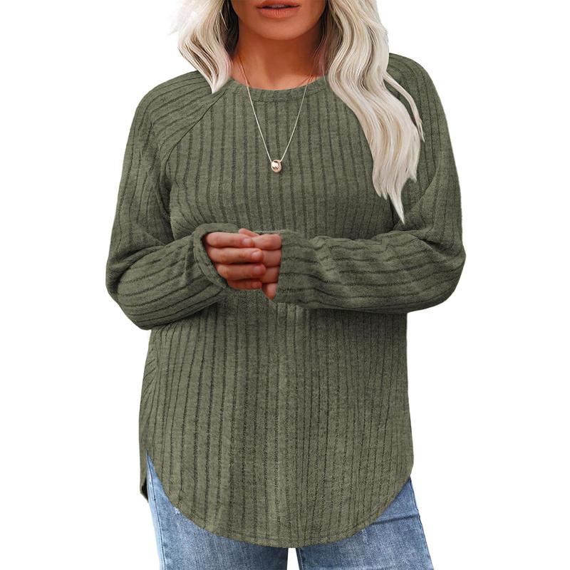 Eytino Plus Size Rib Knit Pullover